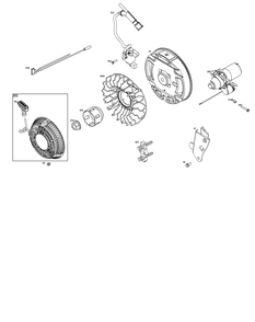 Flywheel, Ignition, And Starter Group Diagram and Parts List for 12V337-0167-F1 100000 - 19Z999 Briggs and Stratton Engine